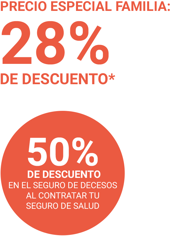 Precio especial familia: 28% de descuento